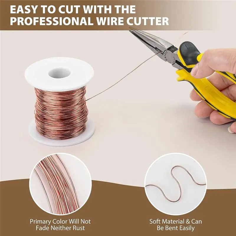 AA94-99.9% Dead Soft Copper Wire, 20 Gauge/ 0.8 Mm Diameter, 328 Feet/ 100 M, 1 Pound Spool Pure Copper Wire Easy Install Easy T