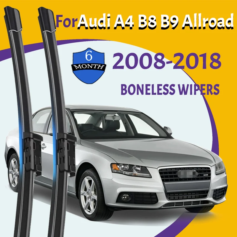 Wiper Blades For Audi A4 B8 B9 Allroad 2008-2018Front  Windshield Clean Window Windscreen Auto Parts Car Rain Brushes 24\'\'+20\'\'