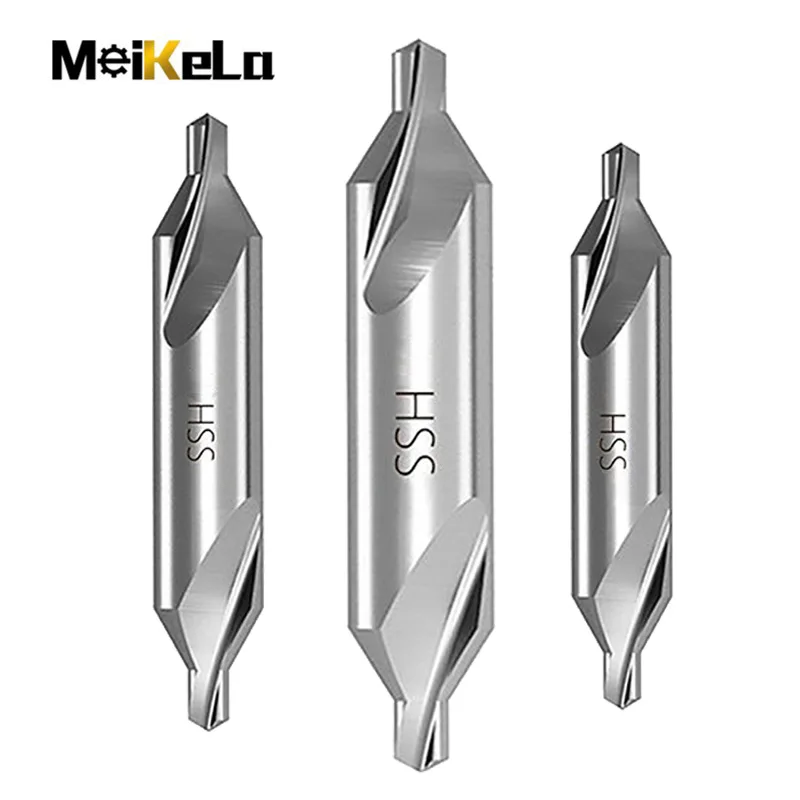 Meikela Carbide Center Drill Bits 60 Degree Countersinks Angle Metal Drills CNC Hard Metalworking Tungsten Steel Drilling Tools