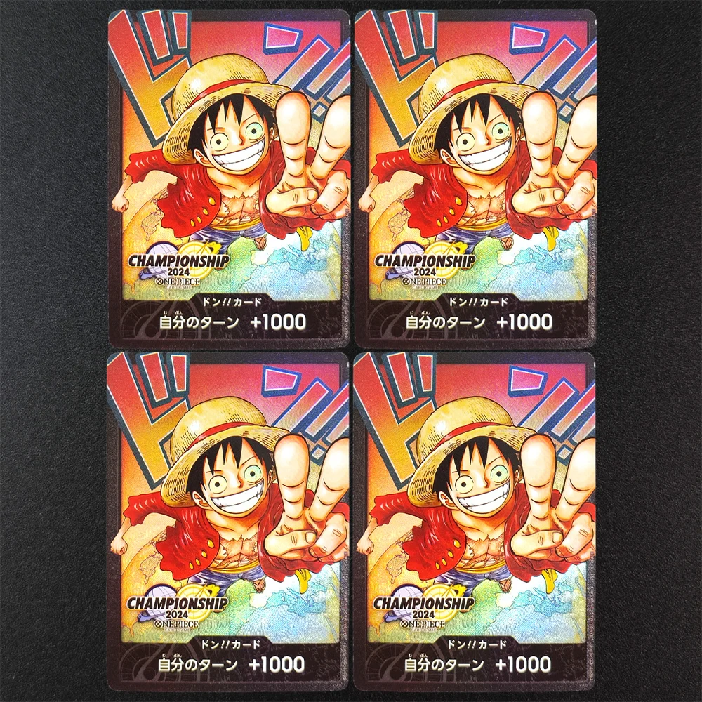 OPCG Hecho a Mano, One Piece, Luffy Japonés, ¡DON! Tarjeta Coleccionable de la Final Mundial del Campeonato de Cartas 2024, Promoción de Juego de Cartas