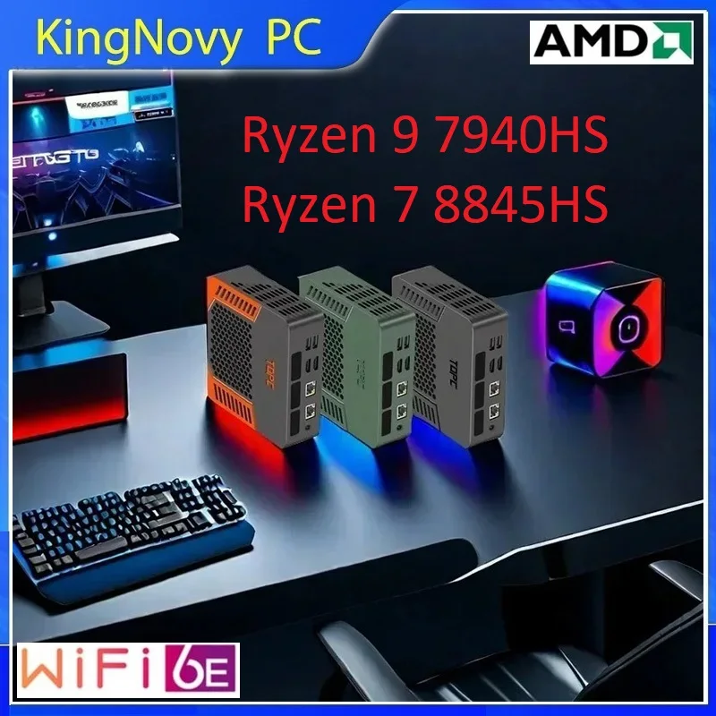 Topton Gamer Mini PC AMD Ryzen 9 7940HS R7 8845HS USB4.0 Dual LAN 2xDDR5 PCIe4.0 Windows 11 desktops Gaming Computer WiFi6E