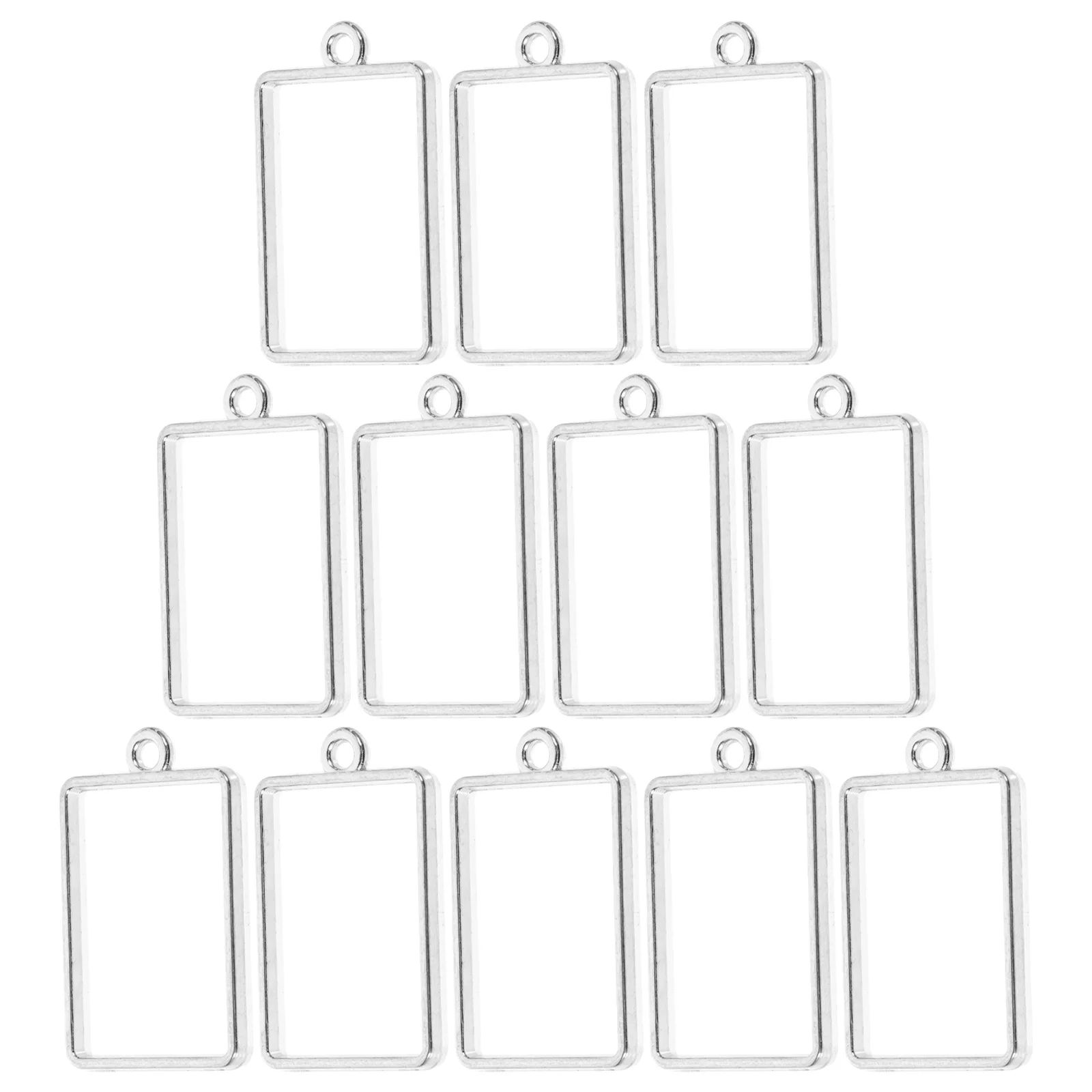 

50Pcs Open Bezel Pendant Charms Alloy Jewelry Supplies Small Hollow Resin Frames DIY Necklace Bracelet Making Accessories