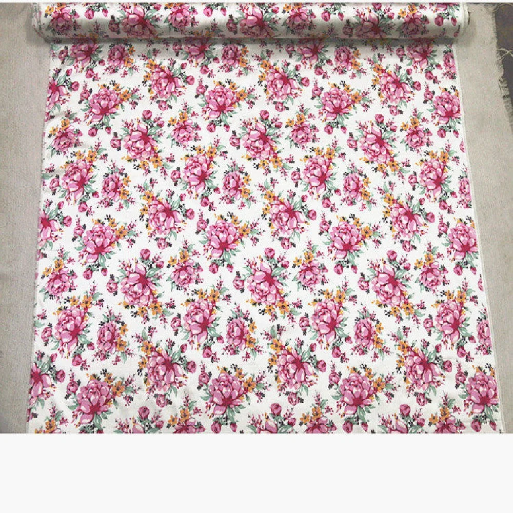 Digital Printing Mulberry Summer Spring Silk Spandex Satin Fabric Elastic Duchess Pure Sik for Skirt Cheongsam Pants