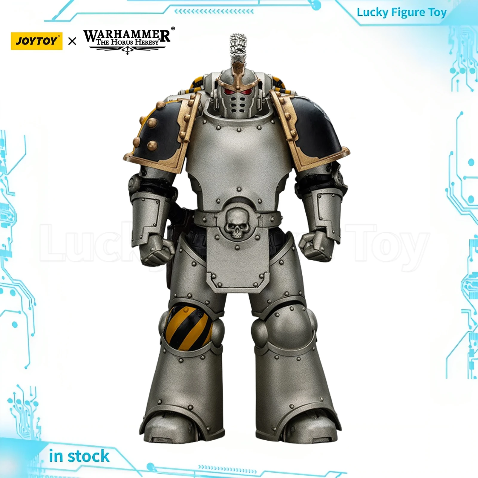 

【In Stock】JOYTOY 1/18 Action Figure Warhammer 40K Iron Warriors Command Squad Choosen with Legion Standard Model Toys