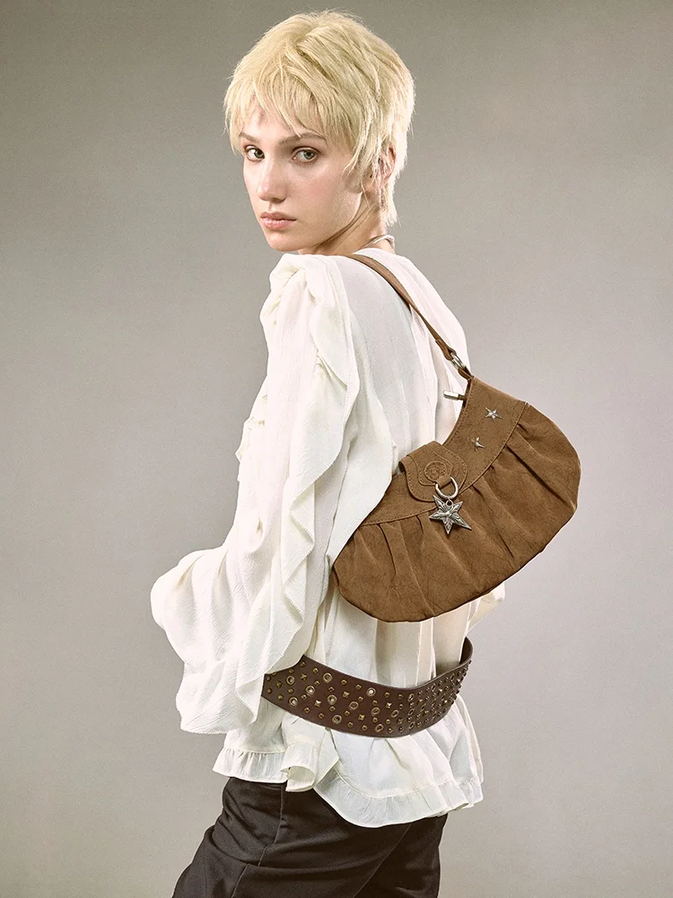 

JACD Retro Underarm Bag Women's Brown Shoulder Crossbody Bag Luxury Sensation New 2026 Shape Handbag Soft Leather