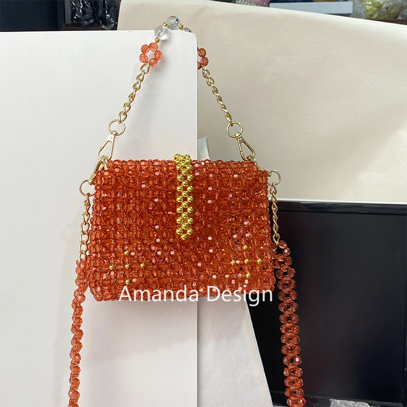 

Casual Shoulder Handmade Beaded Bag Crossbody Bags 2024 Bags for Women Designer Handbags Shopper Purses Ladies Party Dinner