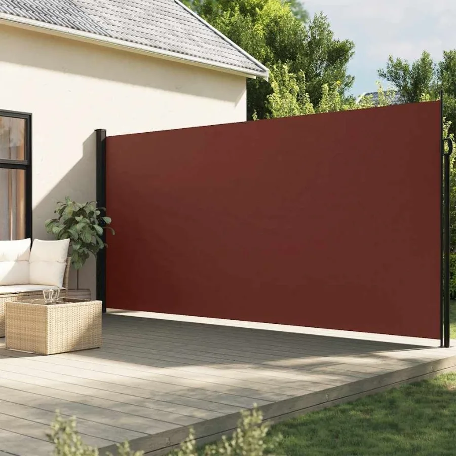 

Retractable Side Awning Brown 100 polyester with a PU coating