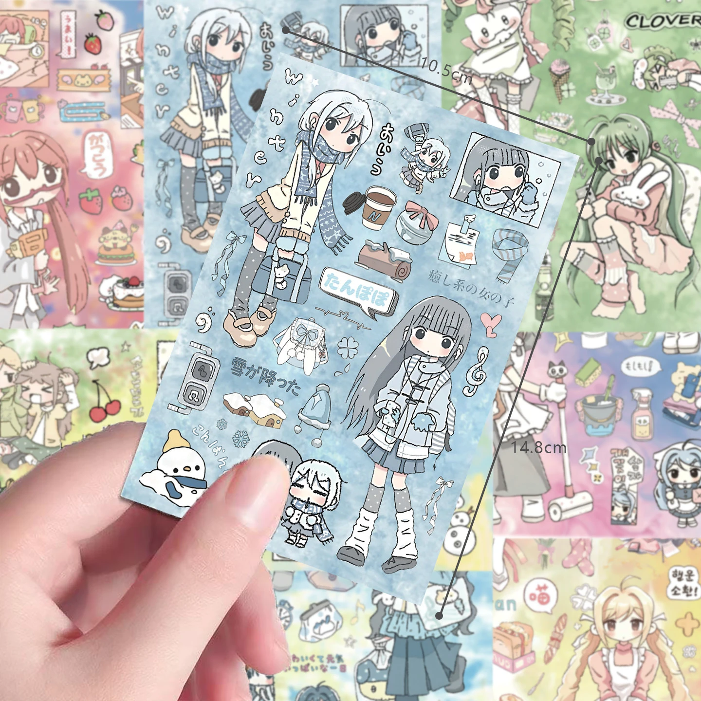 16 Blatt Japanische Süße Mädchen Graffiti-Aufkleber Guzao Anime DIY Spielzeug für Telefon, Flasche, Reisetasche, Ästhetische Aufkleber, Kreative Geschenke – Detail 5