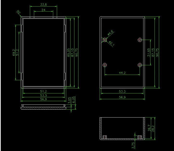 LK-C48 Custom Manufacturing Electronic Device Abs Plastic Instrument Case Box Shell Electronics Enclosure 88x63x36mm