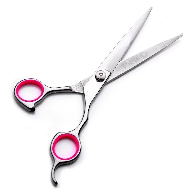 Grooming Scissors for Dogs Cats 6 Inch Flat Cut Safety Round Tips Curved Blade Scissor Sharp Hairdressing Pet Cough Scissors