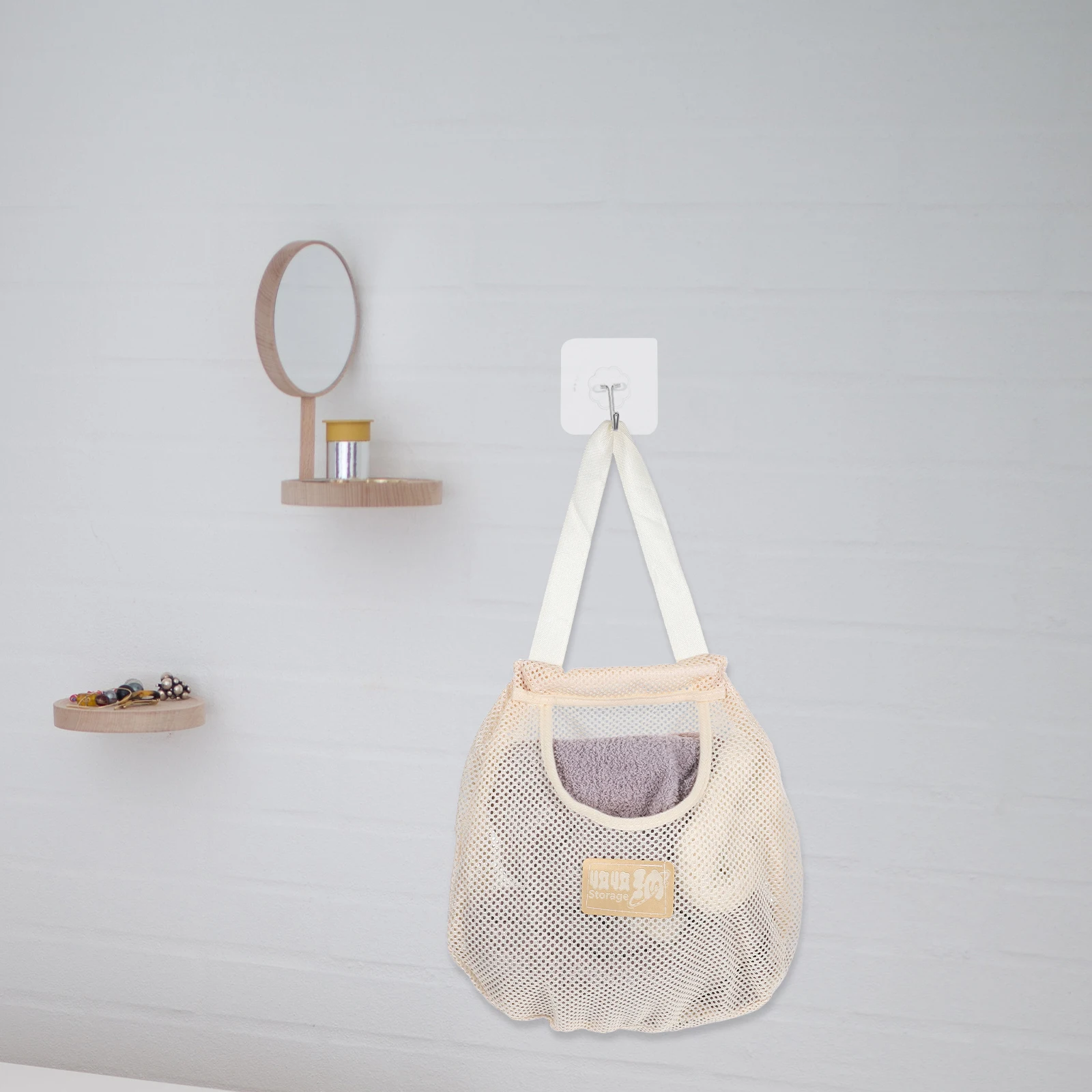 

Hanging Mesh Bag Storage Laundry Socks Underwear Organizer Foldable Breathable Hanging Storage Bag with Lanyard for Home Closet