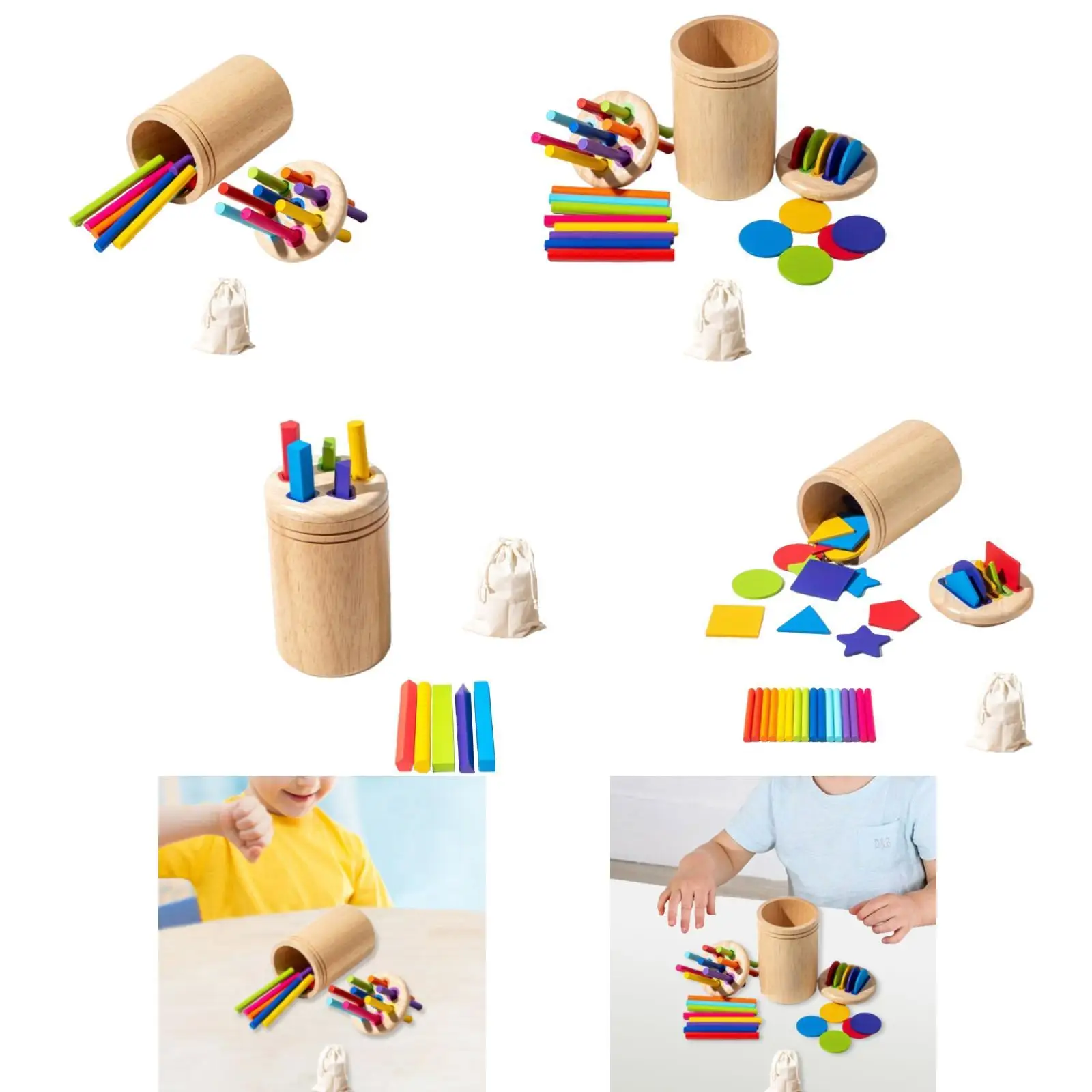 Color Sorting Sticks Sorting Cup Montessori Toddler Toys for 2 Year Old Kids