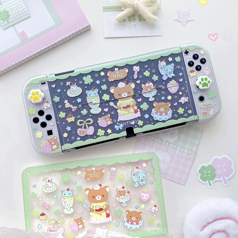 Oryginalne etui na przełącznik Lucky Bear Kawaii Cute Console OLED Split Case Wkładany stacja dokująca do Nintendo Switch 2 Lite Joy-Con — zdjęcie produktu 4