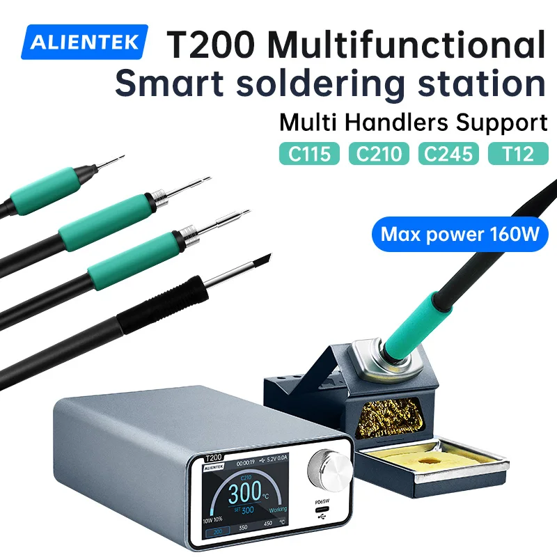 

ALIENTEK T200 Soldering Station Compatible Soldering Iron Tip 210/245/115/T12 Handle Control Temperature Welding Rework Station