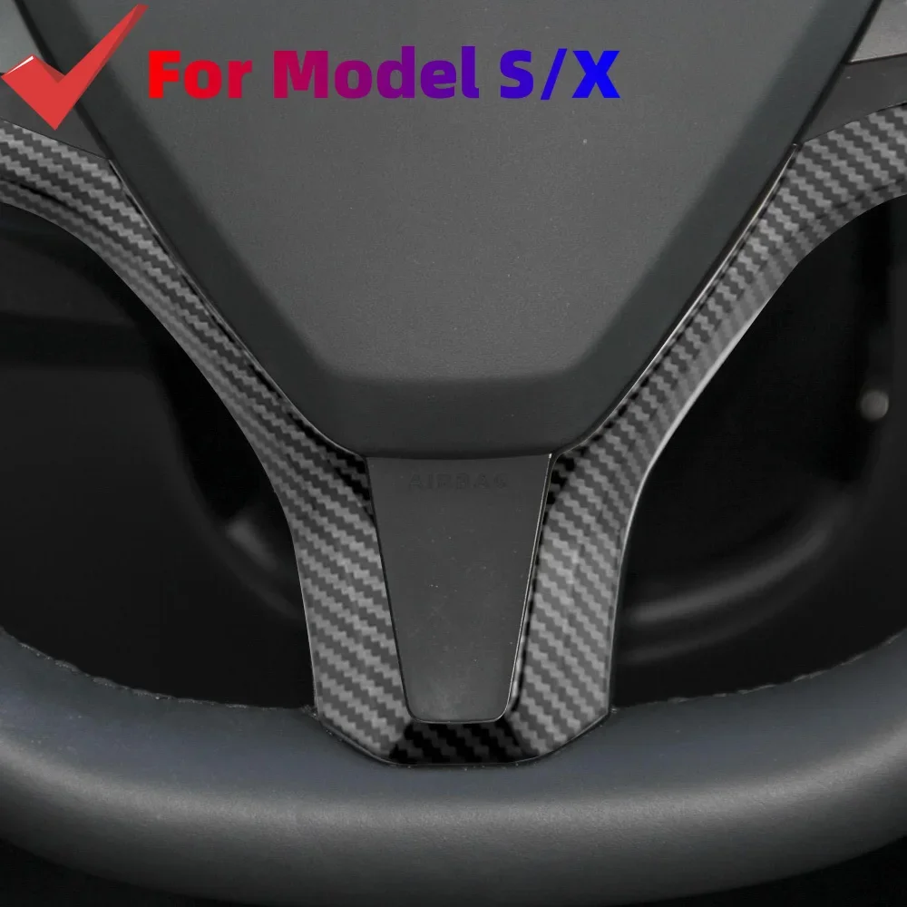 ABS Car Steering Wheel Sequins Panel Cover Trim For Tesla Model X S 2016 2017 2018 2019 2020 2021 Accessories