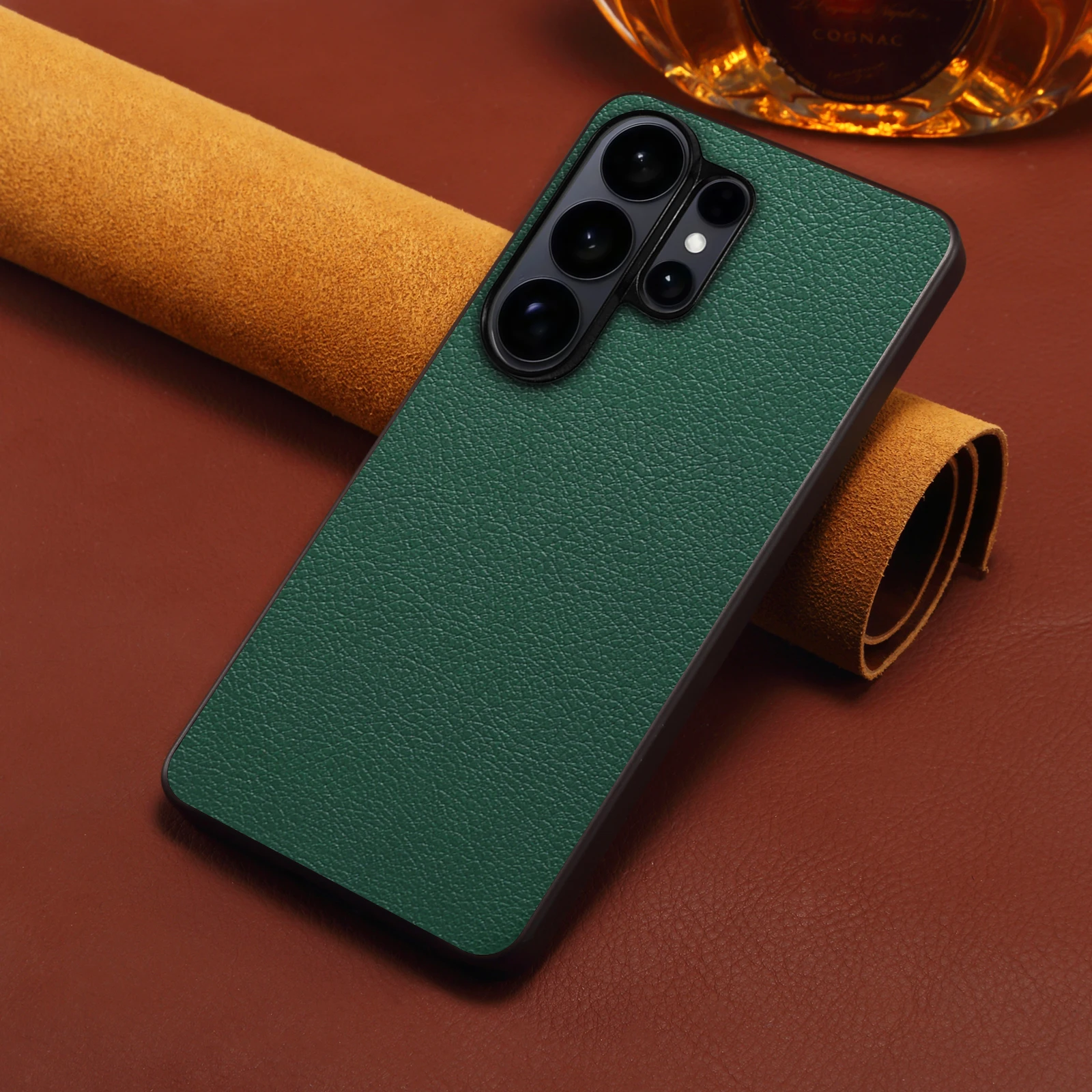 Luxury Faux Leather Matte Feel Phone Case For Samsung Galaxy S26 Ultra S25 Plus S24 S23