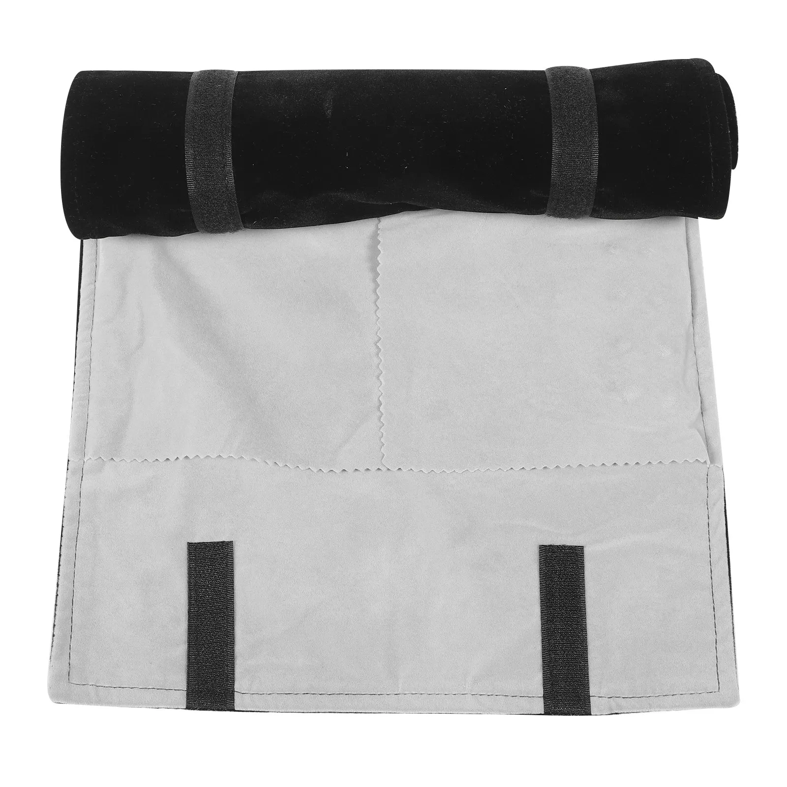 

Luxury Fabric Jewelry Roll Bag with Grey Lining Lightweight Travel Organizer for Rings Earrings Necklaces Bracelets Storage