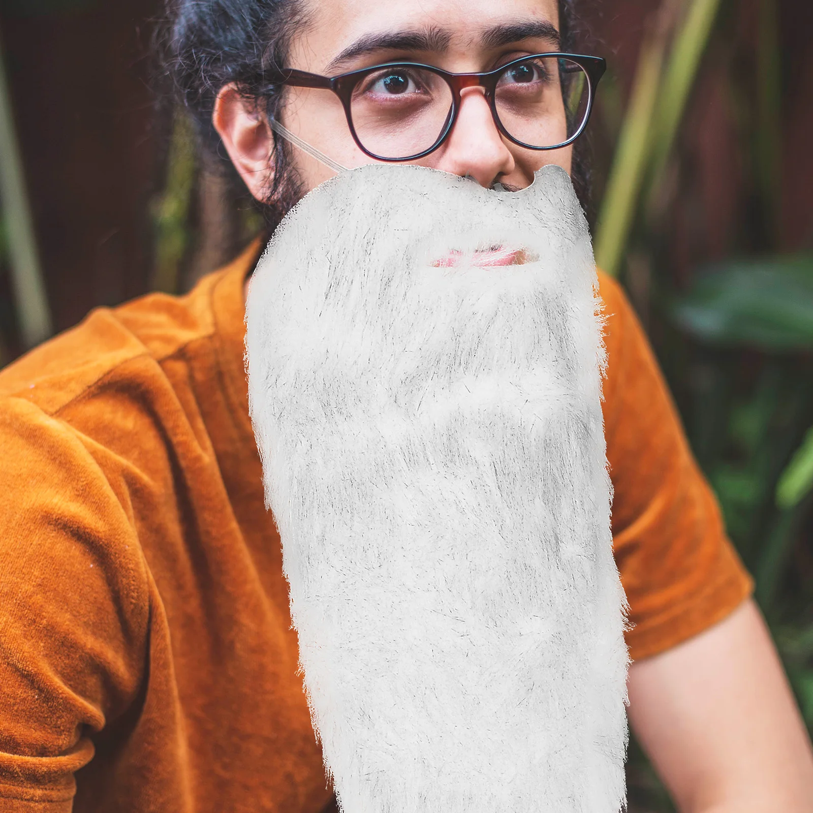 

Halloween Fake Beard Material Lightweight Pirate Costume Prop Festive Stage Cosplay Accessory White Color Long