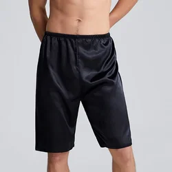 1pc Men's Home Sleeping Shorts Silk-like Satin Pajamas Shorts Pyjamas Sleep Bottoms Solid Color Nightwear Sleepwear