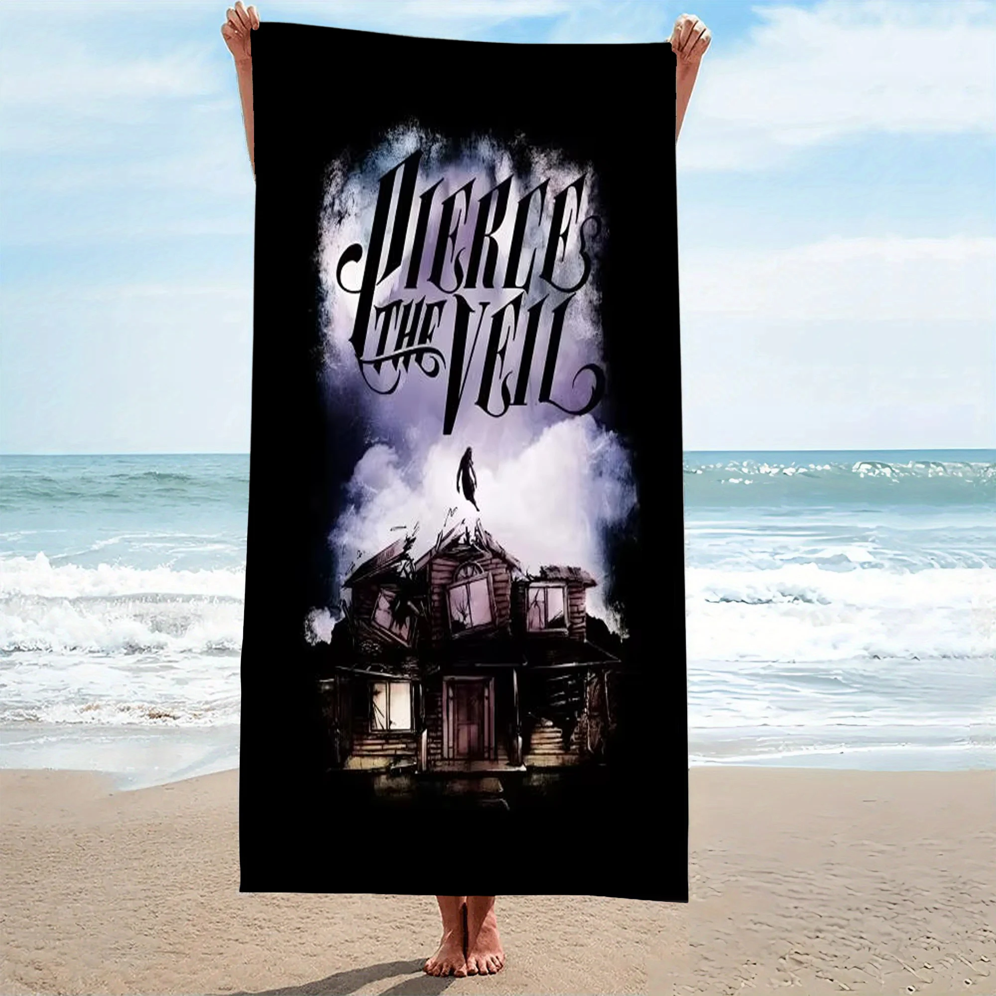 1pc P-Pierce The Veil Haunted Abandoned Band Beach Towel Microfiber Quick Dark Bath Towel For Pool Beach Travel Rock Fans Gift