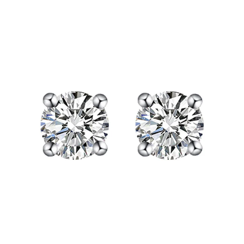 

925 sterling silver one carat four claw moissanite earrings, light luxury, simple and versatile earrings, jewelry gifts
