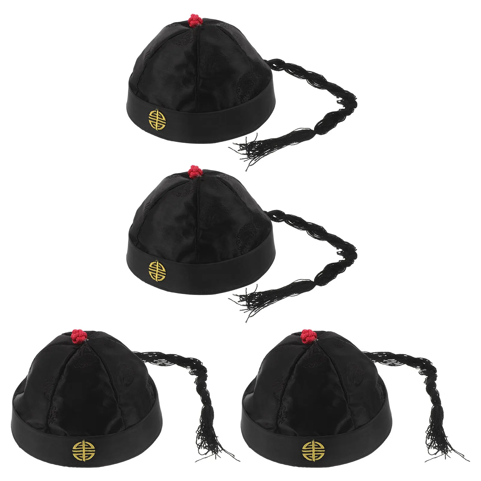

4pcs Ancient Chinese Royal Emperor Hats Traditional Oriental Headpiece For Drama Cosplay Party Stage Performance Props Costume