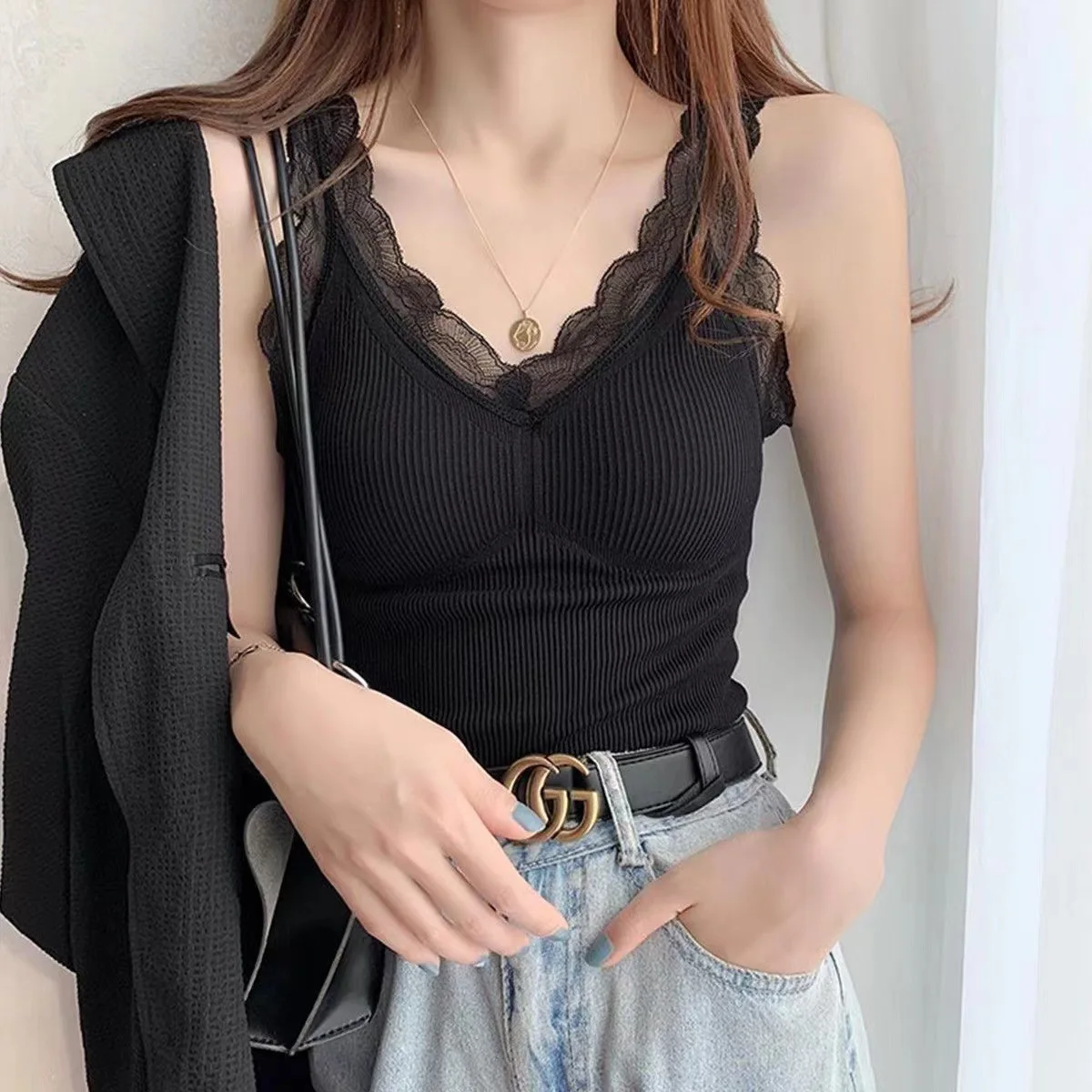 

Thermal Underwear Intimate Vest Korean Style Woman Winter Clothing Warm Top Inner Wear Thermo Shirt Undershirt Intimate Lace