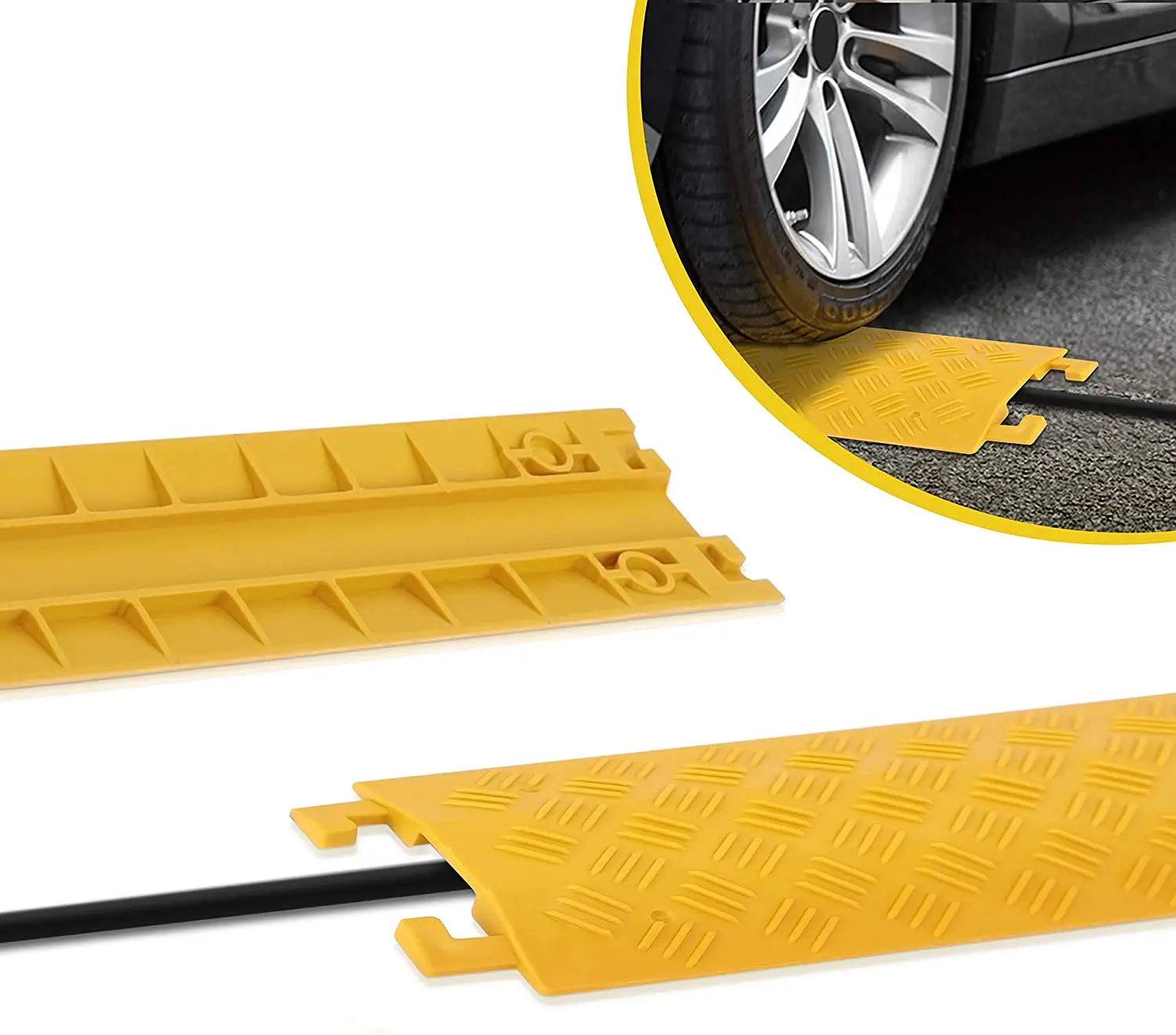 Durable Cable Ramp Protective Cover - 2,000 lbs Max Heavy Duty Drop Over Hose & Cable Track Protector