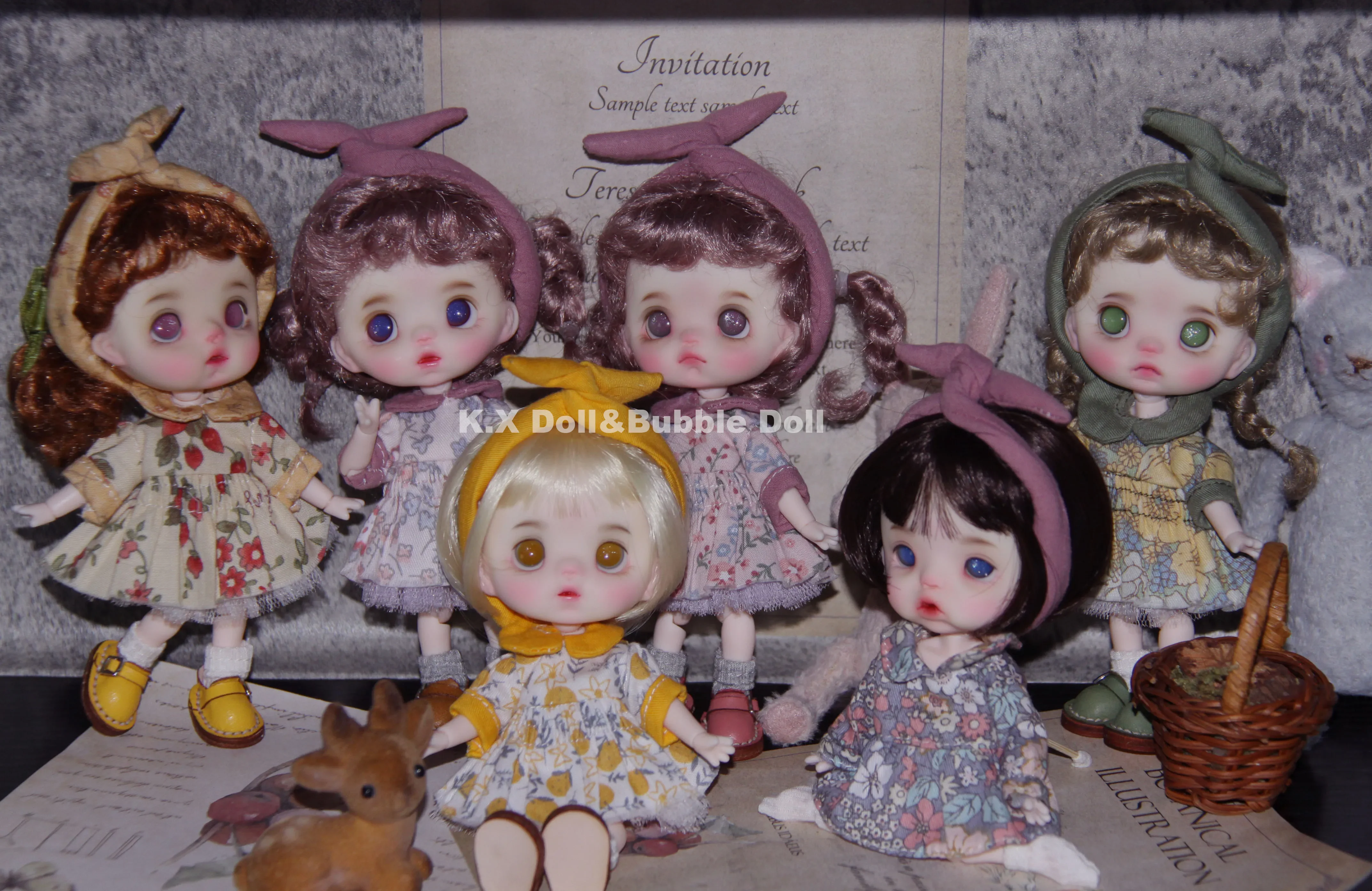 OB11 Movable Eye New Cute Doll No Make Up Bare Head with Make Up Resin Head BD 8 Points