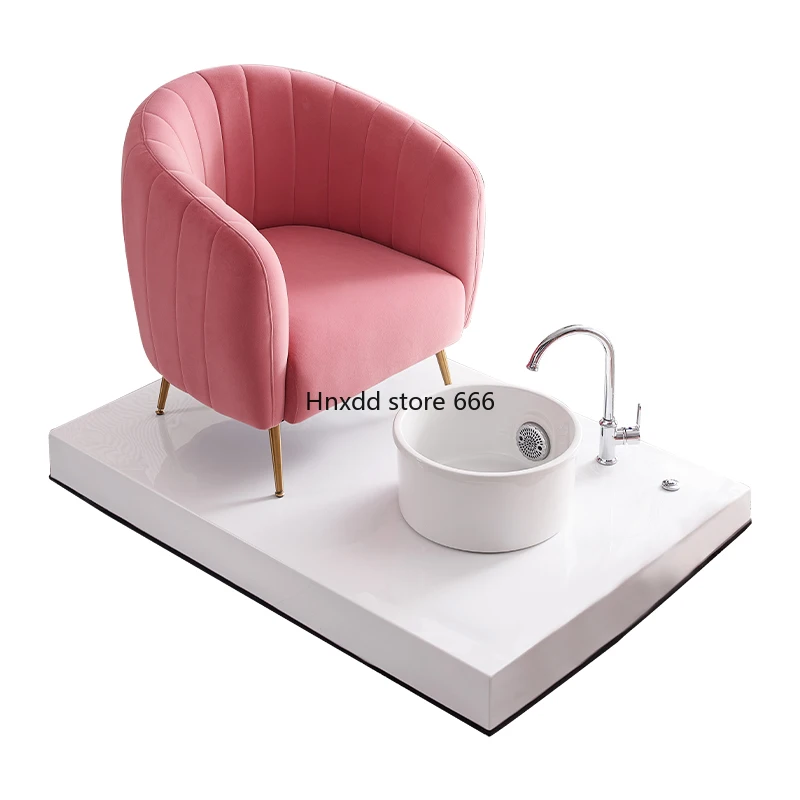 Chaise de pédicure rose pour salon de beauté, pompe à décharge, bain de pieds, massage spa