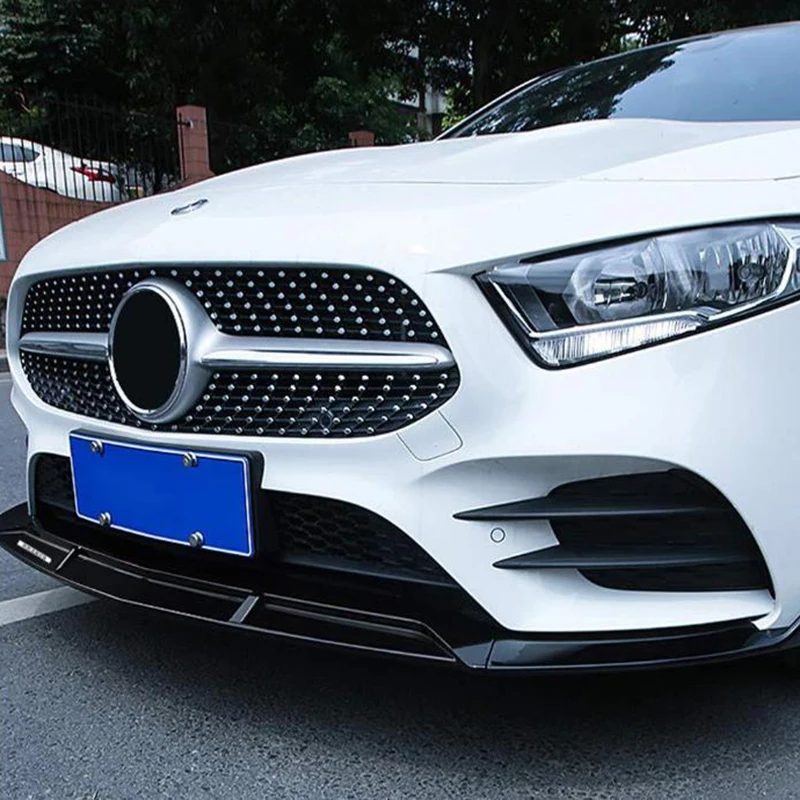 Kit de labio de alerón envolvente para parachoques delantero de coche, accesorios para Mercedes Benz W213 W 213 Clase E 2017 2018 2019, color negro brillante, 3 uds.
