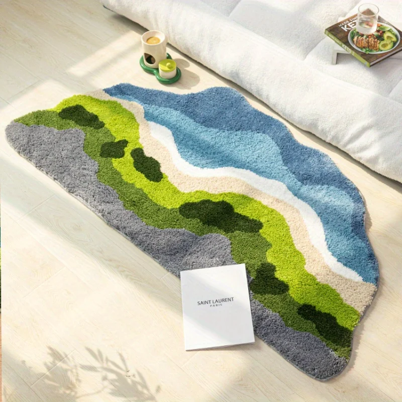

VIKAMA Mountain Stream Plush Floor Mat Bedside Natural Wind Decoration Carpet Home Decoration