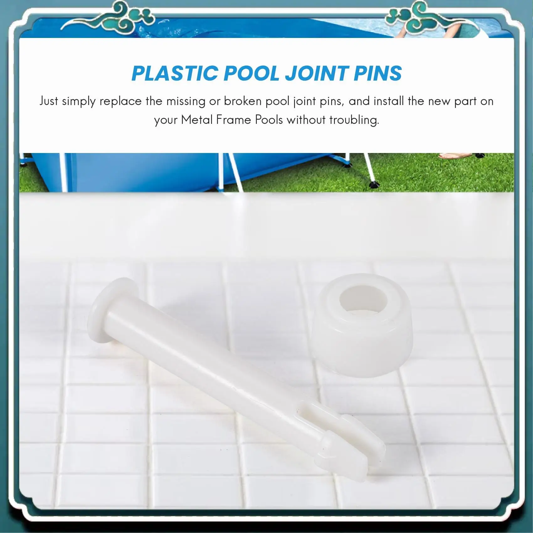 

Надежные 20 шт. штифты для соединения бассейна из АБС-пластика, уплотнения для набора крышек 6 см/2,36 дюйма для запасных частей для бассейна Intex 28270-28273