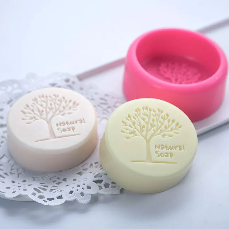 Natural Tree Handmade Silicone Mold DIY Round Soap Mold Soap Making Supplies Cake Decorating Tools Chocolate Mold