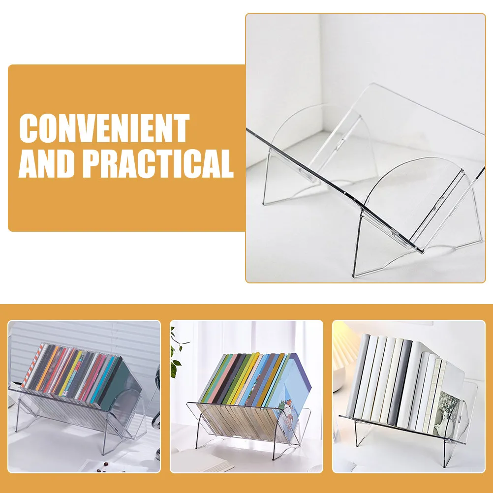 Clear Desktop Bookshelf Detachable Transparent Book Organizer for Desk Books Magazines Files Office Home Study Space Saving