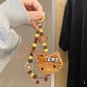 Sanrio Hello Kitty Frised Keychain, Cartoon Plüschhängekette, Telefongürtel, Pulsgürtel, Anhänger -Rucksack, Mädchengeschenke, farbenfroh, schön 10 Hauptverkauf Pac Man Leuchte - №5