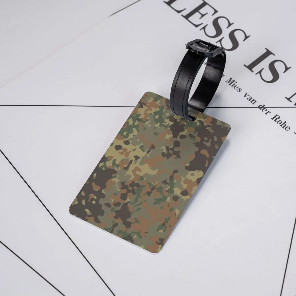 Flecktarn Camo ป้ายกระเป๋าลายพรางทหารลายพรางกองทัพกระเป๋าเดินทางความเป็นส่วนตัวปกป้าย ID