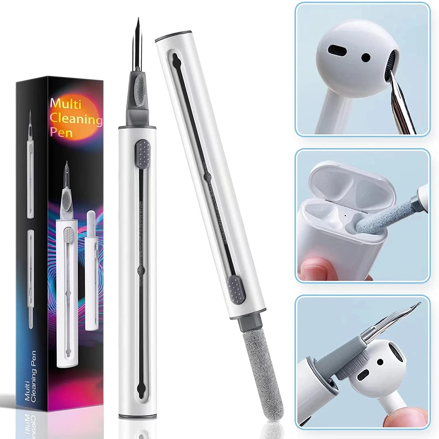 

Bluetooth Earphones Cleaner Tool Earbuds Cleaning Pen 2in1 Cleaner Kit Earphones Case Cleaning Tools for Airpods Samsung Huawei