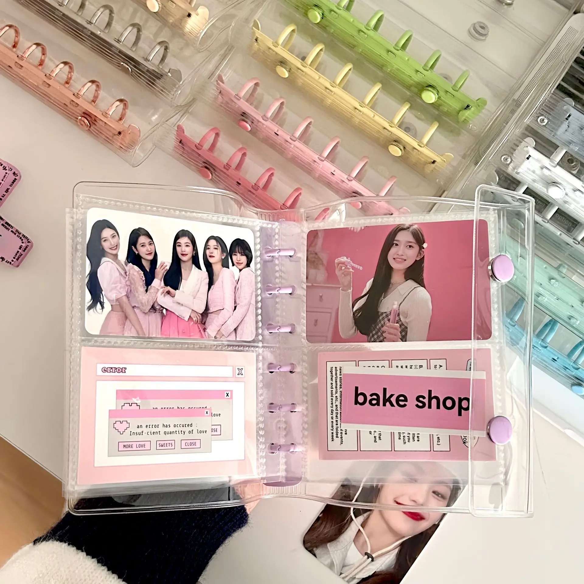 A7 Widening Double Button Soft Pvc Cover Ins Transparent Candy Color Binder Photocards Idol Photo Album Holder Collect Book