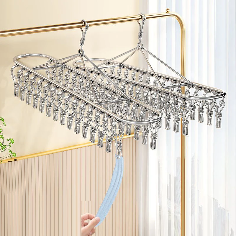 

Новая многофункциональная сушилка из нержавеющей стали для одежды и нижнего белья, вешалка с несколькими зажимами для носков