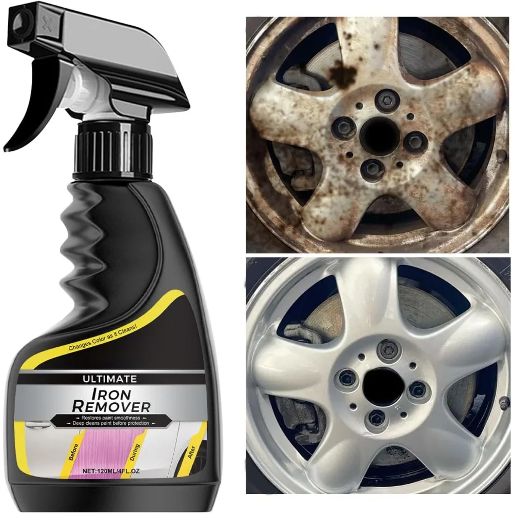 Car Wheel Hub Exhaust Pipe Rust Remover Spray Quick Derusting Agent Clean Metal Iron Powder Stain for Auto Detailing Car Care