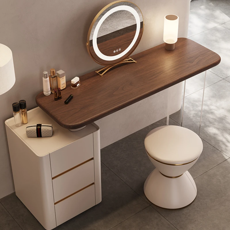 Luxury Wooden Vanity Dresser Modern Nordic Minimal Mirrors Dressing Table Bedroom Design Coiffeuse De Chambre Bedroom Furniture