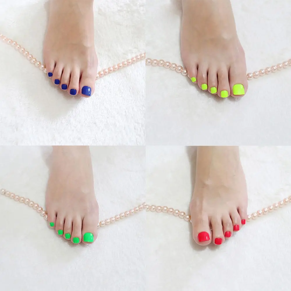 French style Soft Pure Colour Tip Patch Extensions Fake Sticker Toe False Nail