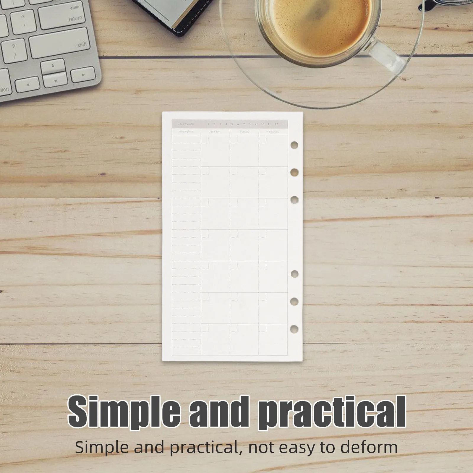 

Набор из 3 листов для ежедневника А6 с 6 отверстиями, без дат, для планирования на каждый день, неделю и месяц, для организации и управления временем