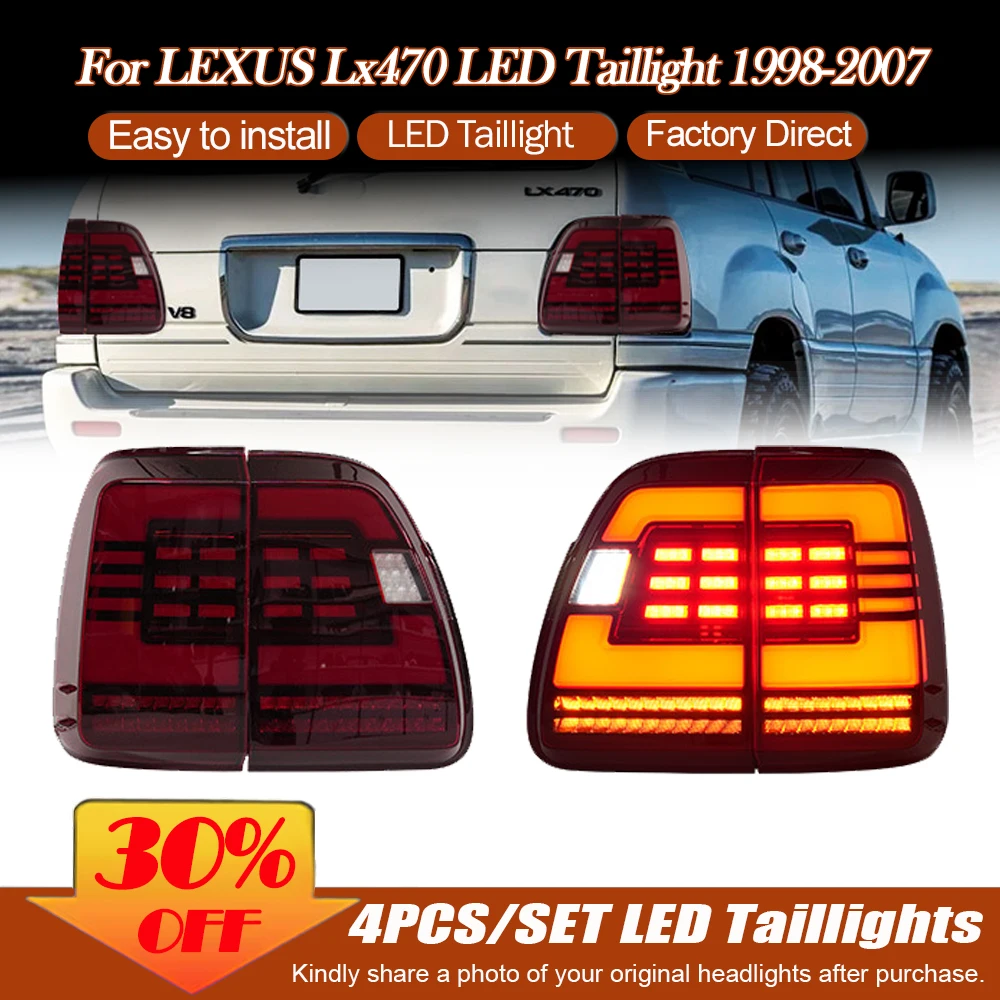 

Taillamp For Toyota Land Cruiser Lc100 Lexus Lx470 1998-2007 Led Car Taillights Assembly Upgrade Dynamic Turn Signal Accessories