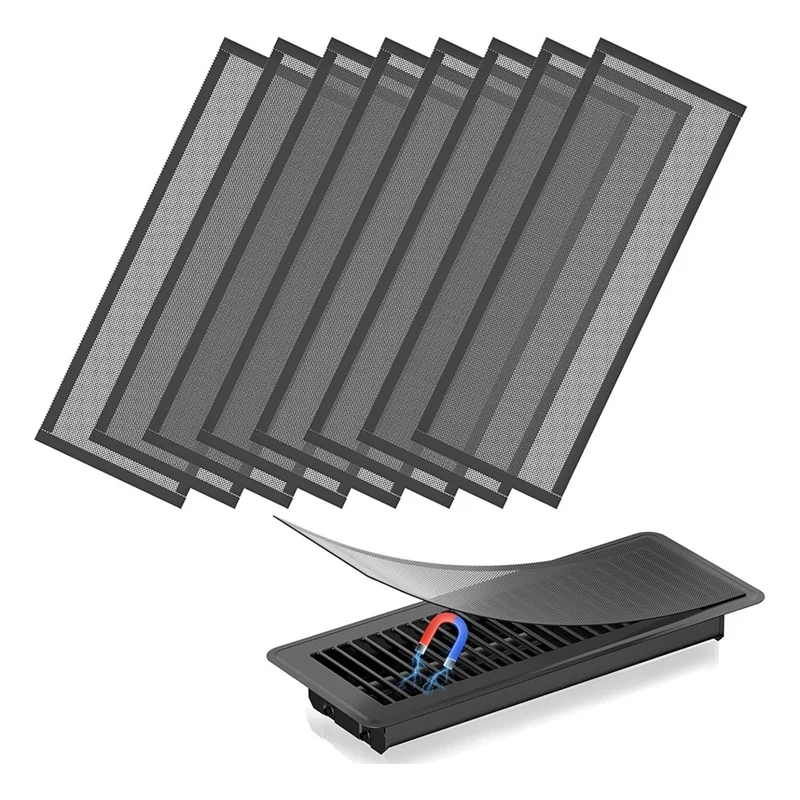 

A29M-Floor Vent Covers,4X12in Magnetic Vent Covers Mesh Screen Air Vent Filter,Floor Register Vent Covers For Home Floor