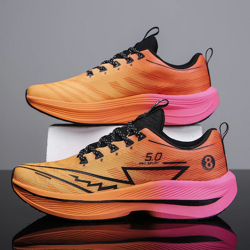 

New Men's Running Shoes Cushioning Carbon Plate Racing Marathon Athletic Shoes Comfortable Non-slip Sports Tennis Shoes