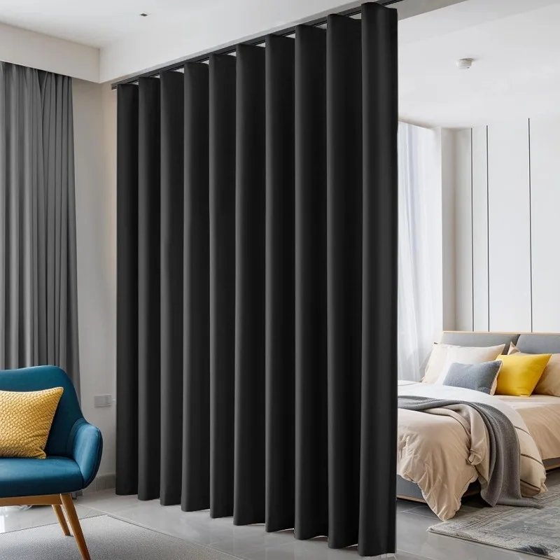 Room Divider Curtains, Blackout Ceiling Track Curtains with Hook Sound Proof Floor Curtains Perfect