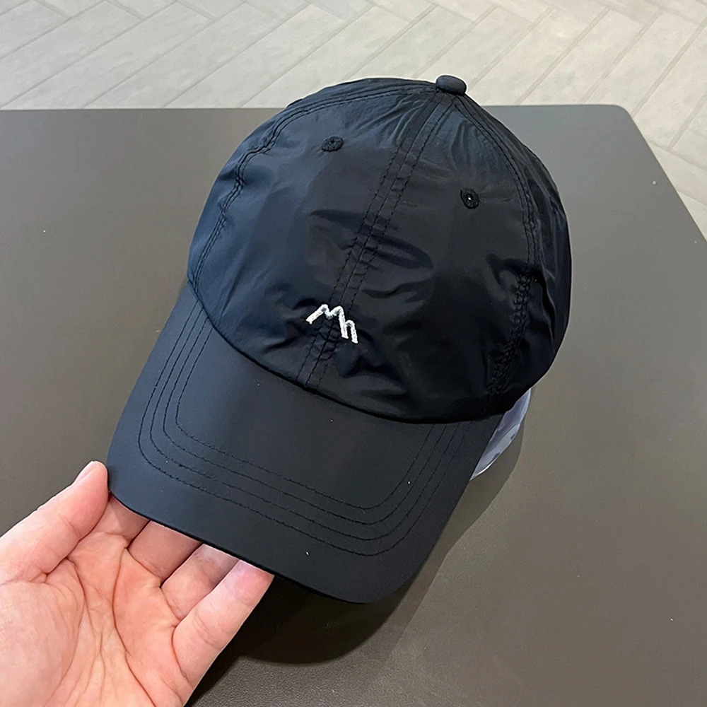 Summer Solid Color Embroided Baseball Cap 100% Polyester Quick-dry Hat Spring/fall Outdoor Sun Hat Sunscreen Sport Visor for Men