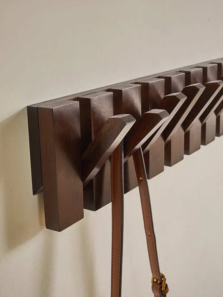 Todo o cabide de roupas de madeira maciça gancho de parede cabide gancho sem pregos gancho de casaco porta hall de entrada pendurado rack de roupas